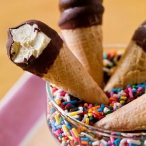 Conito de Vainilla con Fudge de Chocolate!